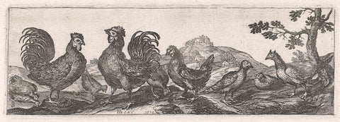 Poultry, Simon Frisius, 1610 Canvas Print