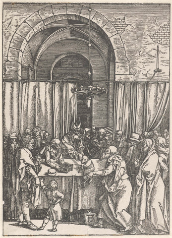 Joachim sacrifice is refused, Albrecht Dürer, 1502 - 1506 Canvas Print