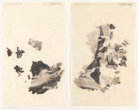 Loose fragments of a print by Acis and Galatea, Jacob de Gheyn (II), 1587 - 1591 Canvas Print