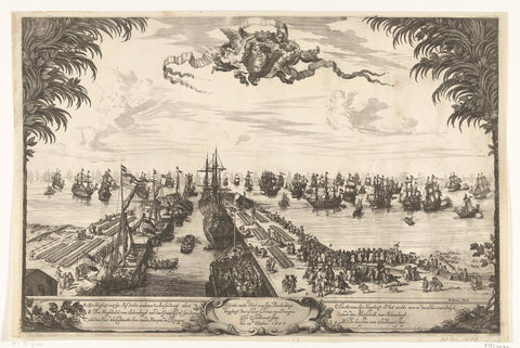 The Prince's Fleet in the Harbor of Hellevoetsluis, 1688, Daniël Marot (I), 1688 Canvas Print