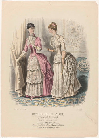 Revue de la Mode, Gazette de la Famille, dimanche 29 novembre 1885, 14e Année, No. 726: Toilettes de Mme Guillot (...), A. Chaillot, 1885 Canvas Print