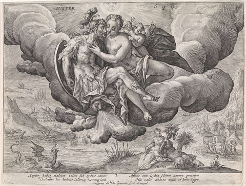 Zuidwind, Crispijn van de Passe (I), 1589 - 1611 Canvas Print