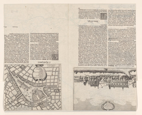 View of the Roosenberg abbey in Waasmunster and map of the village of Sint-Niklaas, anonymous, 1641 Canvas Print