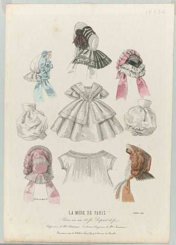 La Mode de Paris, October 1859 : Chapeaux de Mme Detourp (...), anonymous, 1859 Canvas Print