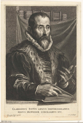 Portrait of historian Justus Lipsius, Schelte Adamsz. Bolswert, 1596 – 1659 Canvas Print