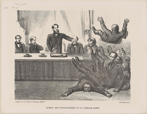 Cartoon on the Liberal Party, 1861, Johan Michaël Schmidt Crans, 1861 Canvas Print