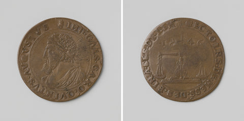 Charles V, German emperor, calculation medal of the Council of Finance, anonymous, 1546 Canvas Print