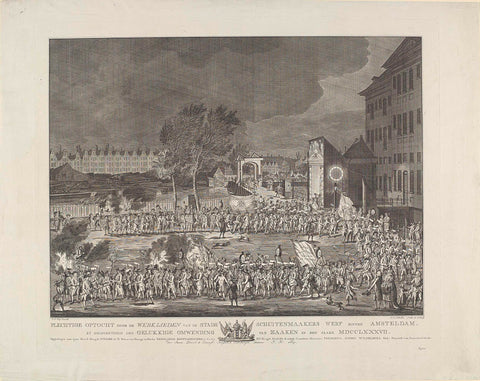 Parade of the workmen of the Stads Schuitenmakerswerf, 1787, Johan Christoffel Schultsz, 1787 Canvas Print