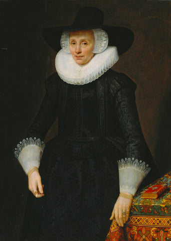 Portrait of Margarita Courten (1564-1640), Salomon Mesdach (attributed to), 1625 Canvas Print