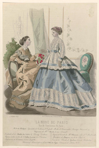 La Mode de Paris, 15 October 1865 : M.on de l'Eclips (...), anonymous, 1865 Canvas Print