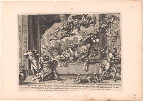 Jupiter turns King Lycaon into a wolf, Jean Lepautre, c. 1650 - 1703 Canvas Print