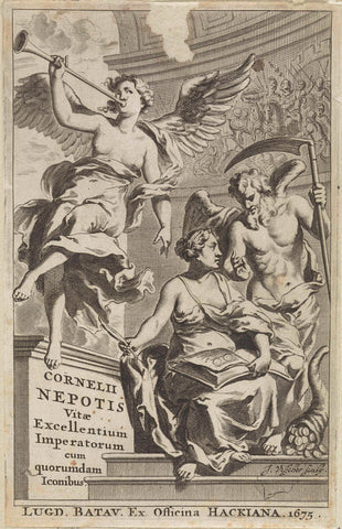 Title print for: Cornelius Nepos 'Vitae excellentium', 1675, Jan de Visscher, 1675 Canvas Print