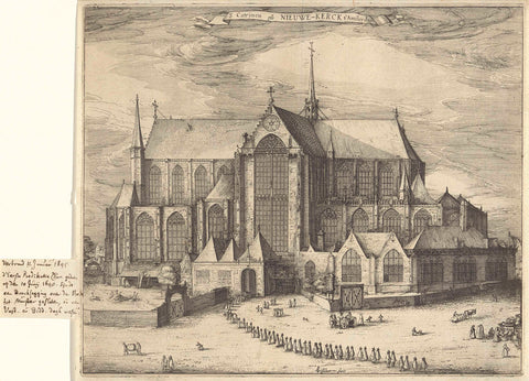 View of the Nieuwe Kerk in Amsterdam, Claes Jansz. Visscher (II), c. 1601 - 1612 Canvas Print