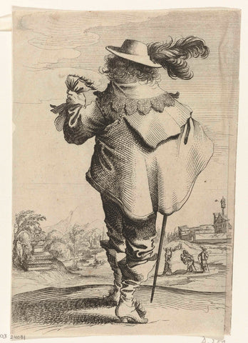 Man op de rug gezien, Pieter Nolpe, 1623 - 1653 Canvas Print