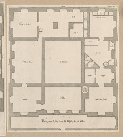 Floor plan of the ground floor of the Villa Grimaldi in Genoa, Nicolaes Ryckmans, 1622 Canvas Print