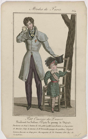 Petit Courrier des Dames, 1825, No. 354 : Pardessus en drap à boutons (...), anonymous, 1825 Canvas Print