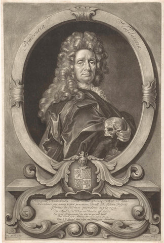 Portrait of Franciscus Hadrianides Piens, Jacob Gole, 1670 - 1724 Canvas Print