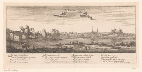 Profile of the city of Poissy, Israel Silvestre, 1631 - 1691 Canvas Print