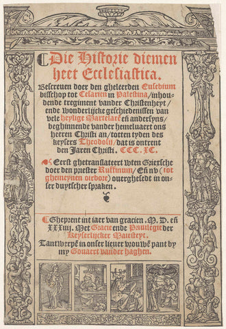 Title page for: Die geschiedenis diemen heet ecclesiastica, 1534, anonymous, 1534 Canvas Print