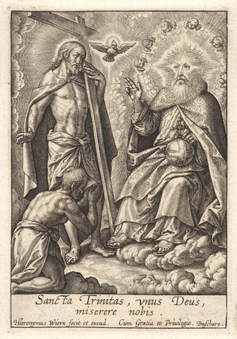 Holy Trinity, Hieronymus Wierix, 1563 - before 1619 Canvas Print