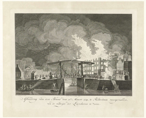 Brand in de Pottebakkerssteeg te Rotterdam, 1779, Leendert Brasser, 1779 Canvas Print