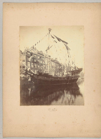 The ship 't Willemijntje on the Herengracht during the April Festivities of 1887, Henri de Louw, 1887 Canvas Print