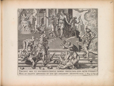 King Josiah has the temple of Baal destroyed, anonymous, 1643 Canvas Print