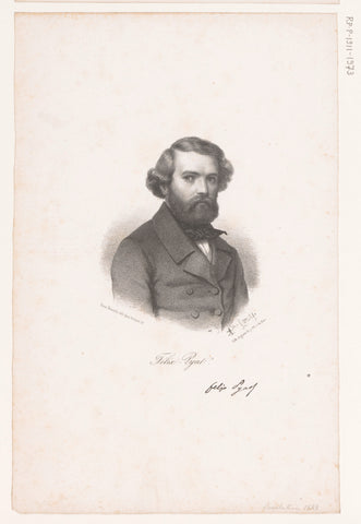 Portrait of Félix Pyat, Alphonse Farcy, 1849 Canvas Print