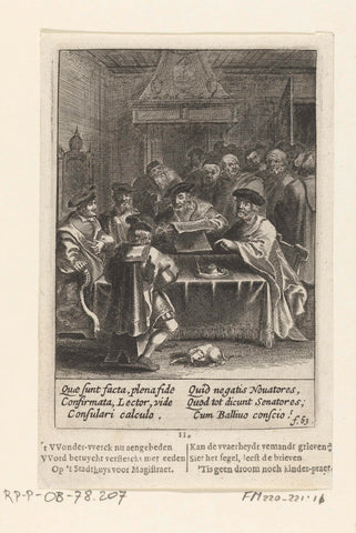 Council meeting in which the miracle is sealed, 11, anonymous, 1639 - 1699 Canvas Print