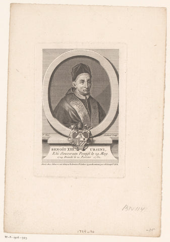 Portrait of Benedict XIII, René Gaillard, 1755 - 1765 Canvas Print