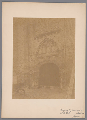 Ingang van de toren van de Nederlands-hervormde kerk te Asperen na de brand van 1896, anoniem (Monumentenzorg) (attributed to), A.J.M. Mulder (possibly), 1896 Canvas Print