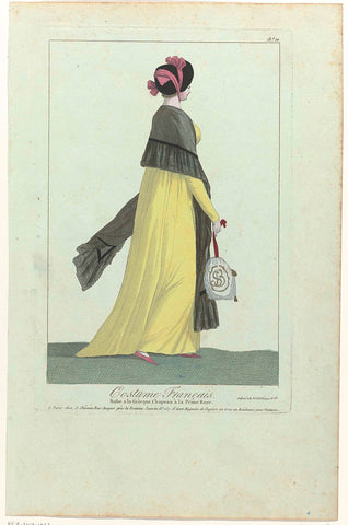 Costume Français, No.10 : Dress à la Grecque, anonymous, 1799 - 1810 Canvas Print