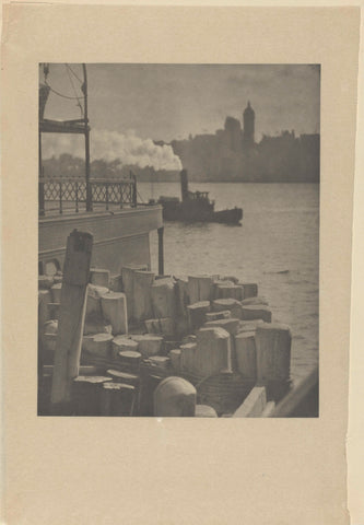 View of the Hudson River and New York, Alfred Stieglitz, 1910 Canvas Print