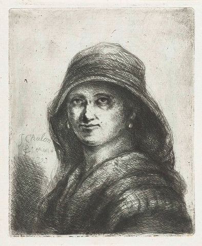 Hooded woman, Jan Chalon, 1793 Canvas Print