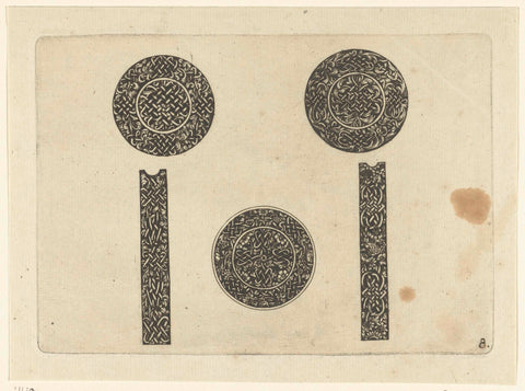 Three medallions and two edges, Anthonie de Winter (possibly), c. 1698 Canvas Print