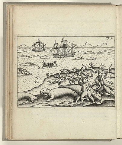 Hunting walruses, 1594, anonymous, 1598 Canvas Print