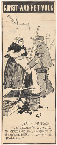 Design for a cartoon on the association Kunst aan het Volk, anonymous, 1903 - 1928 Canvas Print
