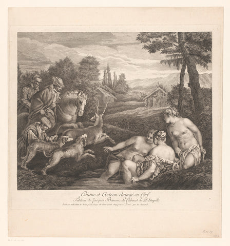 Diana en Acteon , Etienne Fessard, 1742 Canvas Print