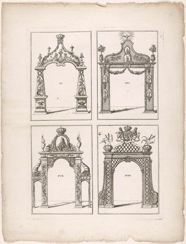 Honorary gates XV-XVIII in The Hague, 1747, Albertus Frese (the Younger) (attributed to), 1766 Canvas Print