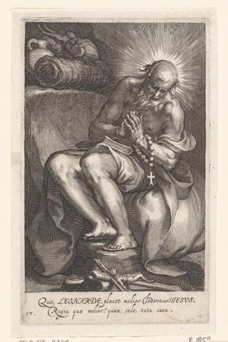 Saint Leonard of Noblat as hermit, Boetius Adamsz. Bolswert, 1590 – 1612 Canvas Print