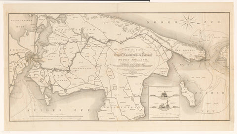 Map of the Noordhollandsch Kanaal, Cornelis van Baarsel, 1825 Canvas Print