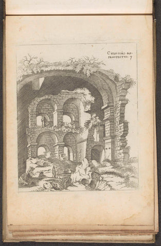 Seventh view of the Colosseum in Rome, Jacques Androuet (attributed to), 1551 - 1584 Canvas Print