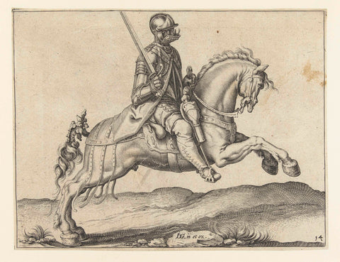 Rider with a Sword Drawn, Jacob de Gheyn (II) (workshop of), 1599 Canvas Print