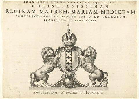 Intocht van Maria de Médicis te Amsterdam (titelplaat), 1638, Pieter Nolpe, 1639 Canvas Print