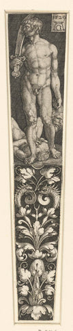 Design for a sheath with David, Heinrich Aldegrever, 1529 Canvas Print