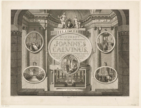 Monument to John Calvin, 1509-1564, Theodoor Koning, 1791 Canvas Print