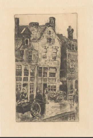 Houses at the Achterklooster in Rotterdam, Jan de Jong (1864-1901), 1874 - 1901 Canvas Print