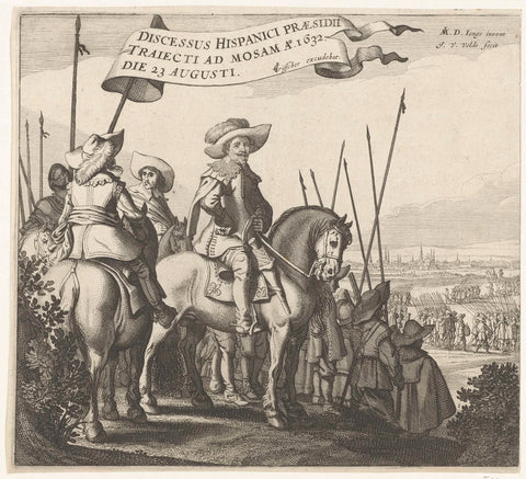 Exodus of the Spanish Army from Maastricht, 1632 (plate 1), Jan van de Velde (II), 1633 Canvas Print