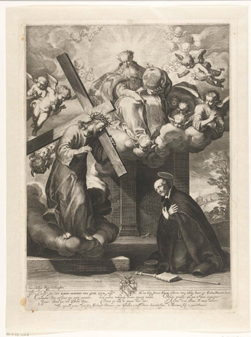 Het visioen van de heilige Ignatius van Loyola, Cornelis Bloemaert (II), 1630 -1633 Canvas Print