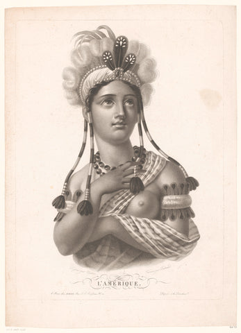 Personification of America, Noël François Bertrand, 1795 - 1852 Canvas Print